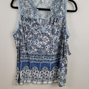 NWT Lucky Brand sleevless floral print top size M